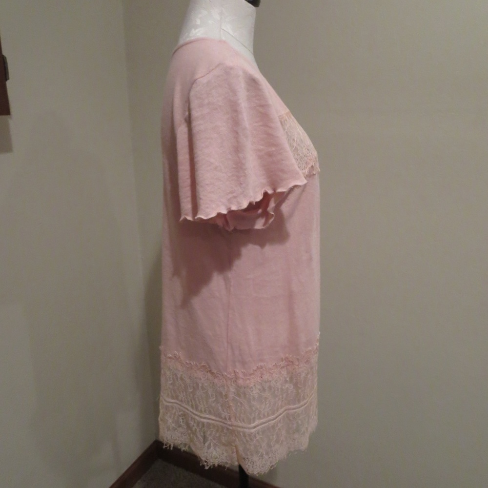 Anthropologie Deletta Linen & Lace tee shirt top - Picture 5 of 6